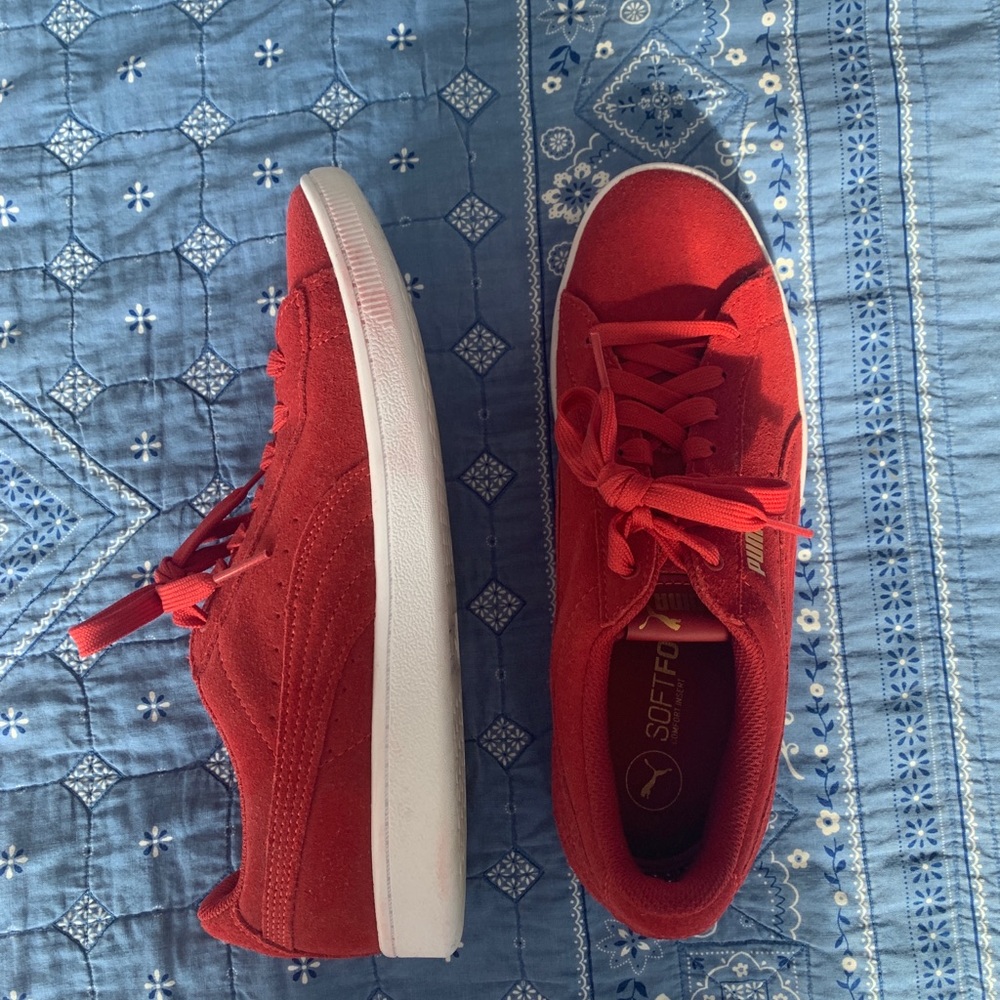 All Red Classic Suede Pumas